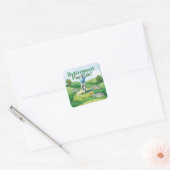 Golf pensioen voor golfer vierkante sticker (Envelop)