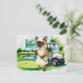 Golf pensioen voor Siamese Cat liefhebbers Briefkaart (Staand voorkant)
