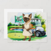 Golf pensioen voor Siamese Cat liefhebbers Briefkaart (Voorkant / Achterkant)
