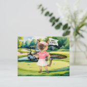 Golf pensioen voor Siamese Cat liefhebbers Briefkaart (Staand voorkant)