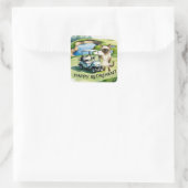 Golf pensioen voor Siamese Cat liefhebbers Vierkante Sticker (Tas)