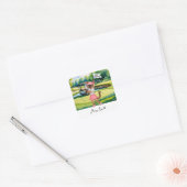 Golf pensioen voor Siamese Cat liefhebbers Vierkante Sticker (Envelop)