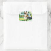 Golf pensioen voor Siamese Cat liefhebbers Vierkante Sticker (Tas)