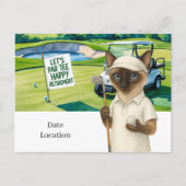 Golf Pensioen voor Siamese Cat Lovers Uitnodiging (Voorkant)