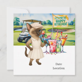 Golf Pensioen voor Siamese Cat Lovers Uitnodiging