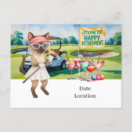 Golf Pensioen voor Siamese Cat Lovers Uitnodiging