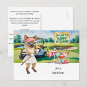 Golf Pensioen voor Siamese Cat Lovers Uitnodiging (Voorkant / Achterkant)