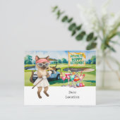 Golf Pensioen voor Siamese Cat Lovers Uitnodiging (Staand voorkant)
