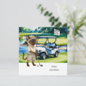Golf Pensioen voor Siamese Cat Lovers Uitnodiging (Staand voorkant)