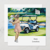 Golf Pensioen voor Siamese Cat Lovers Uitnodiging (Voorkant / Achterkant)