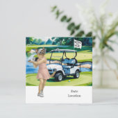 Golf Pensioen voor Siamese Cat Lovers Uitnodiging (Staand voorkant)