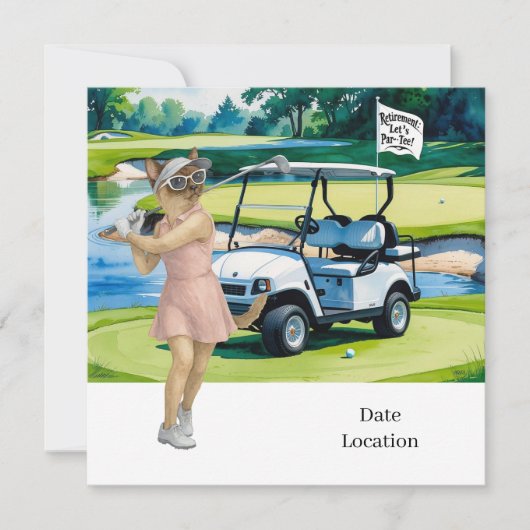 Golf Pensioen voor Siamese Cat Lovers Uitnodiging (Voorkant)