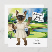 Golf Pensioen voor Siamese Cat Lovers Uitnodiging (Voorkant / Achterkant)