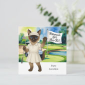 Golf Pensioen voor Siamese Cat Lovers Uitnodiging (Staand voorkant)