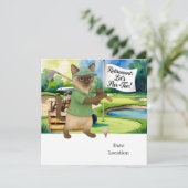 Golf Pensioen voor Siamese Cat Lovers Uitnodiging (Staand voorkant)