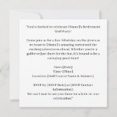 Golf Pensioen voor Siamese Cat Lovers Uitnodiging (Achterkant)