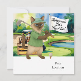 Golf Pensioen voor Siamese Cat Lovers Uitnodiging