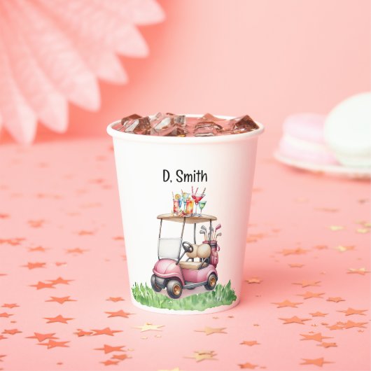 Golf pensioen voor vrouwelijke golfer papieren bekers (Insitu)