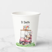 Golf pensioen voor vrouwelijke golfer papieren bekers (Voorkant)