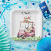 Golf pensioen voor vrouwelijke golfer papieren bordje (Feest)