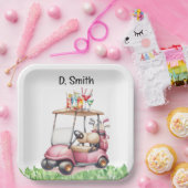 Golf pensioen voor vrouwelijke golfer papieren bordje (Feest)