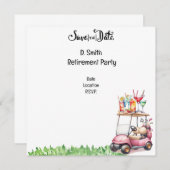 Golf pensioen voor vrouwelijke golfer save the date (Voorkant / Achterkant)