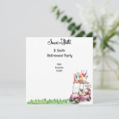 Golf pensioen voor vrouwelijke golfer save the date (Staand voorkant)