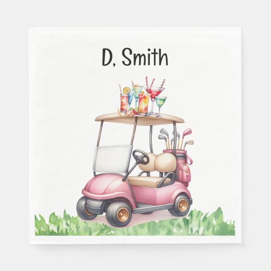 Golf pensioen voor vrouwelijke golfer servet (Voorkant)