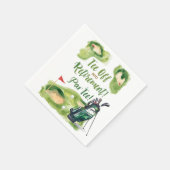 Golf pensioenfeest met golftas op groen servet (Hoek)