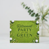 GOLF PENSIOENPARTY op het grasveld Briefkaart (Staand voorkant)