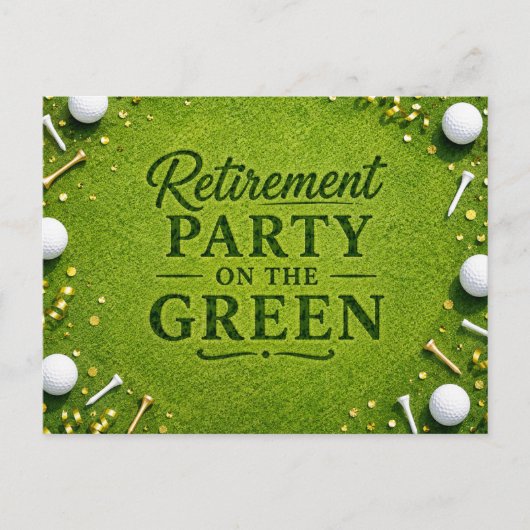 GOLF PENSIOENPARTY op het grasveld Briefkaart (Voorkant)