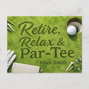 GOLF PENSIOENPARTY op het grasveld Briefkaart