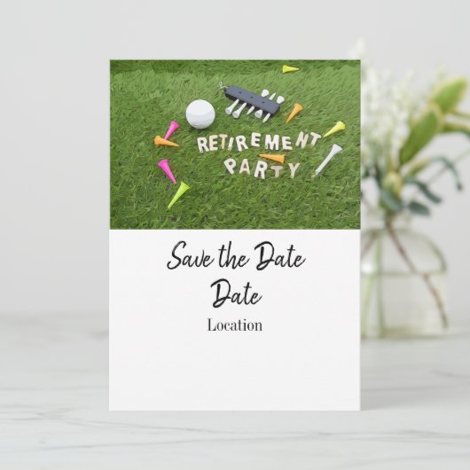 Golf-pensionering, behalve de datum met kleurrijke kaart (Staand voorkant)