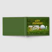 Golf-pensionering met golfbal en bier naar golfer gastenboek (Volledig)