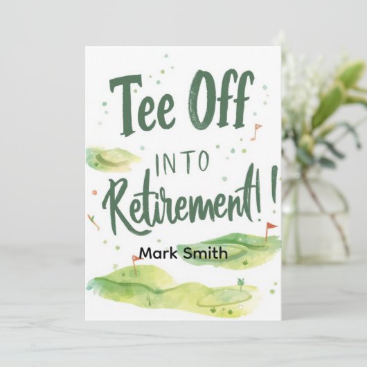 GOLF PENSIONERING, Relax & ParTee voor golfer Kaart (Staand voorkant)