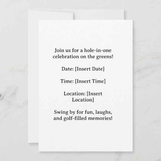 GOLF PENSIONERING, Relax & ParTee voor golfer Kaart (Achterkant)