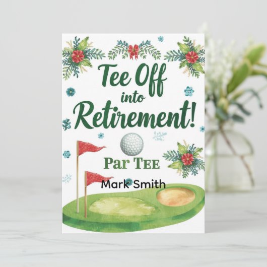 GOLF PENSIONERING T-shirt off ParTee voor golfer Kaart (Staand voorkant)