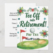 GOLF PENSIONERING T-shirt off ParTee voor golfer Kaart (Voorkant / Achterkant)