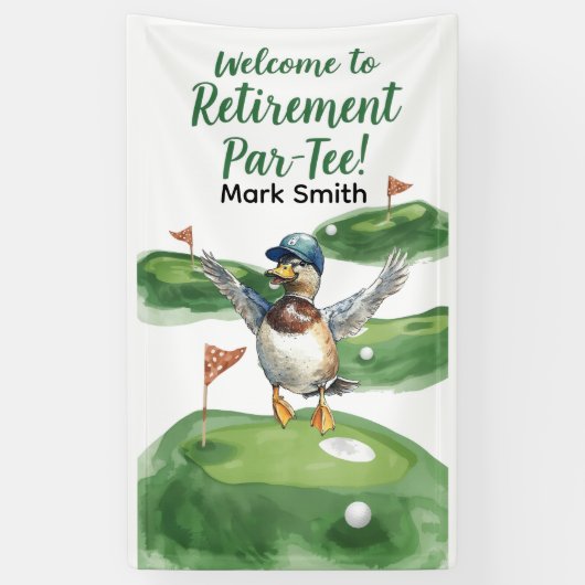 GOLF PENSIONERING T-shirt off ParTee voor golfer Spandoek (Verticaal)
