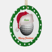 Golf personaliseert sierbal Santa Ball Keramisch Ornament (Rechts)