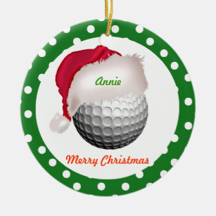 Golf personaliseert sierbal Santa Ball Keramisch Ornament