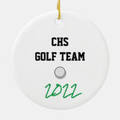 Golf Persoonlijke Naam Team White Keramisch Ornament (Achterkant)