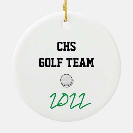 Golf Persoonlijke Naam Team White Keramisch Ornament (Achterkant)