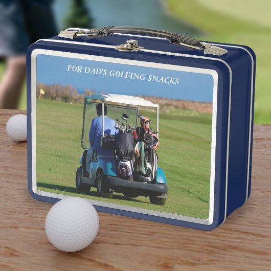 Golf Photo Caddy Snacks Golfer's Metal Lunch Box