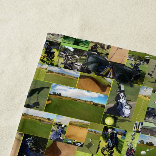 Golf Photo Collage, Beach Towel Strandlaken (In situ)