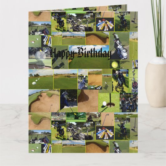 Golf Photo Collage, Funny Big Birthday Kaart (Voorkant)