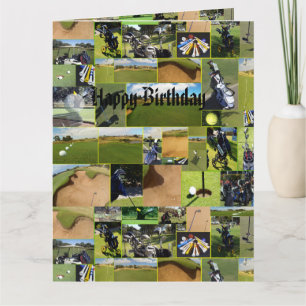 Golf Photo Collage, Funny Big Birthday Kaart