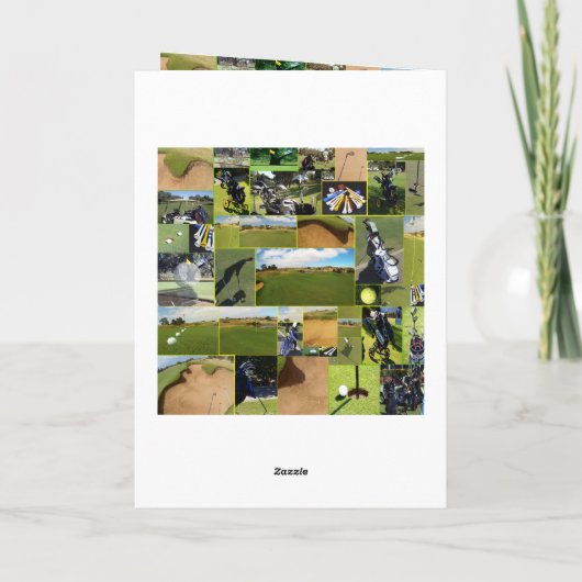 Golf Photo Collage, Funny Birthday Kaart (Achterkant)
