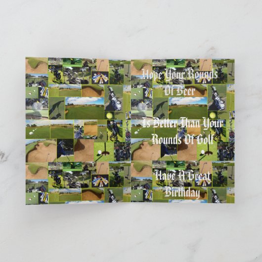 Golf Photo Collage, Funny Birthday Kaart (Binnen)
