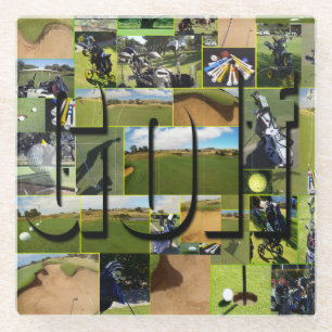 Golf Photo Collage Glazen Onderzetter